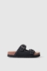 Sandalo 2 fasce con borchie • Nero