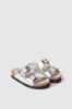 Sandali 2 fasce in laminato • Argento