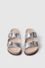 Sandali 2 fasce in laminato • Argento
