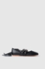 Ballerina flat in ecopelle con allacciatura in gros logato • Nero