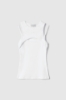 Picture of Top with ribbed overlay • White
