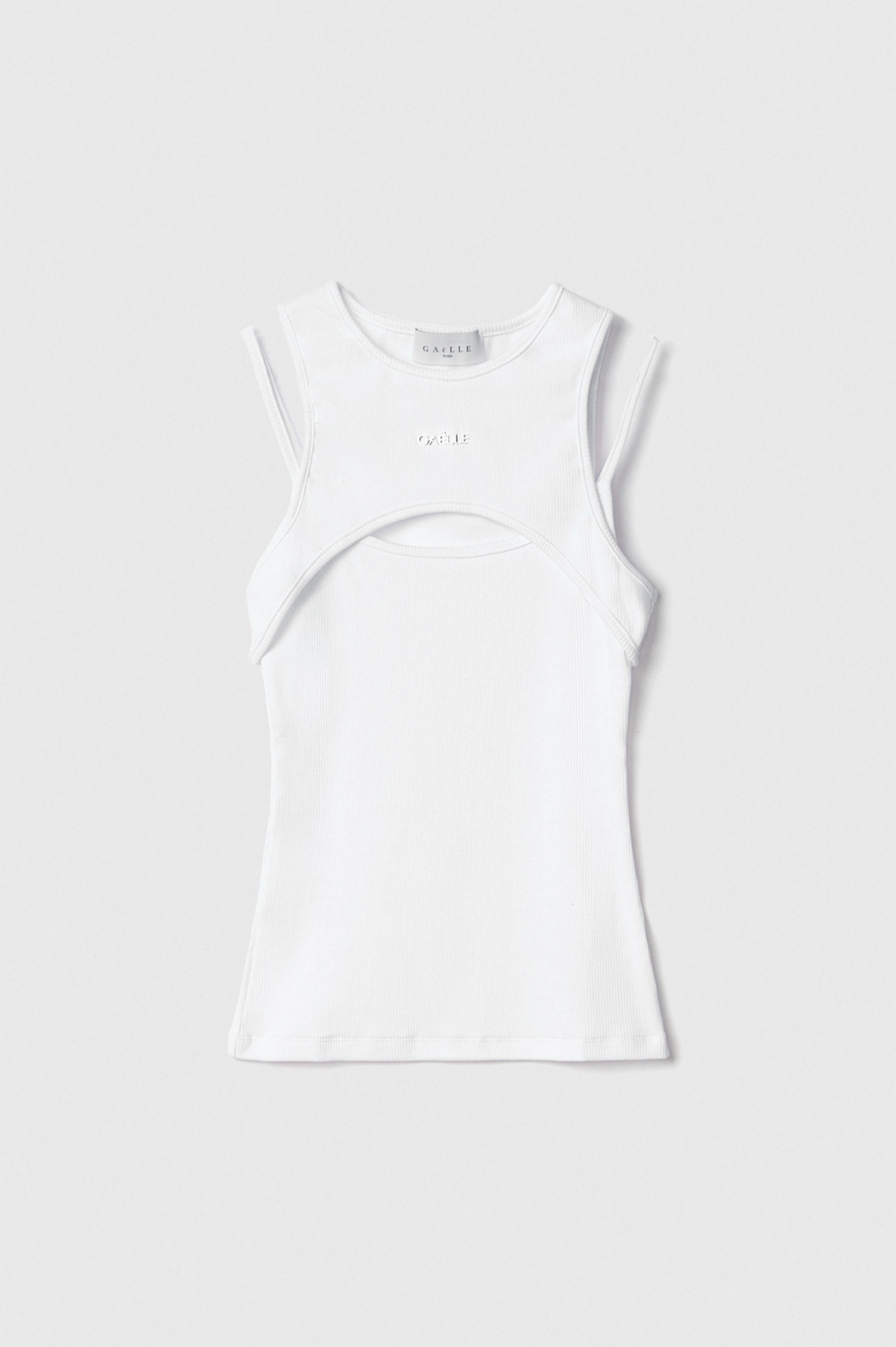 Picture of Top with ribbed overlay • White