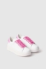 Sneakers addict in action leather con rubber patch • Rosa orchidea