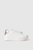 Sneakers addict in action leather con passalaccio in strass • Oro