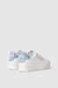 Sneakers addict in action leather con inserto denim • Denim light blu