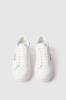 Sneakers addict in action leather con inserto denim • Denim light blu