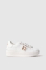 Sneaker addict in action leather con inserto gioiello e rubber patch • Oro