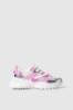 Sneakers runner in mesh con stopper logato in rubber e inserti in laminato • Rosa orchidea