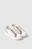 Sneakers addict in action leather con inserti animalier e suola logata • Animalier beige