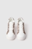 Sneakers addict in action leather con inserti animalier e suola logata • Animalier beige