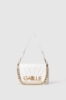 Reg shoulder strap con matelasse' e logo con chiusura a girello • Bianco