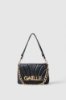 Reg shoulder strap con matelasse' e logo con chiusura a girello • Nero