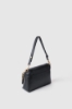 Reg shoulder strap con matelasse' e logo con chiusura a girello • Nero