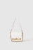 Mini shoulder strap con matelasse' e logo chiusura girello • Bianco