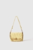 Mini shoulder strap con matelasse' e logo chiusura girello • Giallo