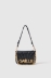 Mini shoulder strap con matelasse' e logo chiusura girello • Nero