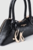 Mini duffle con logo in metallo e maxi flag g coursive • Nero