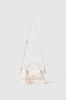 Mini shoulder strap con logo in metallo e maxi flag g coursive • Bianco