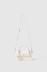 Mini shoulder strap con logo in metallo e maxi flag g coursive • Bianco