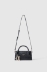 Mini shoulder strap con logo in metallo e maxi flag g coursive • Nero