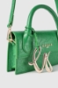 Mini shoulder strap con logo in metallo e maxi flag g coursive • Verde