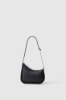 Mini hand bag con logo in metallo e logo catena su tracolla • Nero