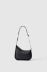 Mini hand bag con logo in metallo e logo catena su tracolla • Nero
