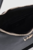Mini hand bag con logo in metallo e logo catena su tracolla • Nero