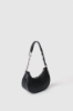 Reg moon bag con logo in metallo e logo catena su tracolla • Nero