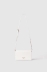 Mini shoulder strap con logo in metallo e logo catena su tracolla • Bianco