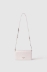 Mini shoulder strap con logo in metallo e logo catena su tracolla • Argento