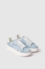 Picture of Addict sneakers in denim with rubber patch and embroidered logo • Light blue denim