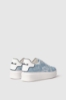 Picture of Addict sneakers in denim with rubber patch and embroidered logo • Light blue denim