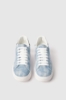 Picture of Addict sneakers in denim with rubber patch and embroidered logo • Light blue denim
