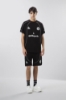 Immagine di T-shirt in jersey girocollo mezza manica con stampa • Nero