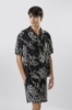 Picture of Basic half-sleeved shirt printed in viscose • Black flower