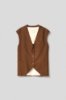 Immagine di Gilet over con apertura sul retro in lino • Marrone cocco