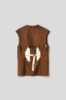 Immagine di Gilet over con apertura sul retro in lino • Marrone cocco