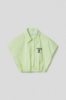 Immagine di Camicia cropped con elastico in popeline bastonetto • Lime