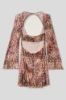 Picture of Short long-sleeved dress in printed stretch tulle • Multicolor macula