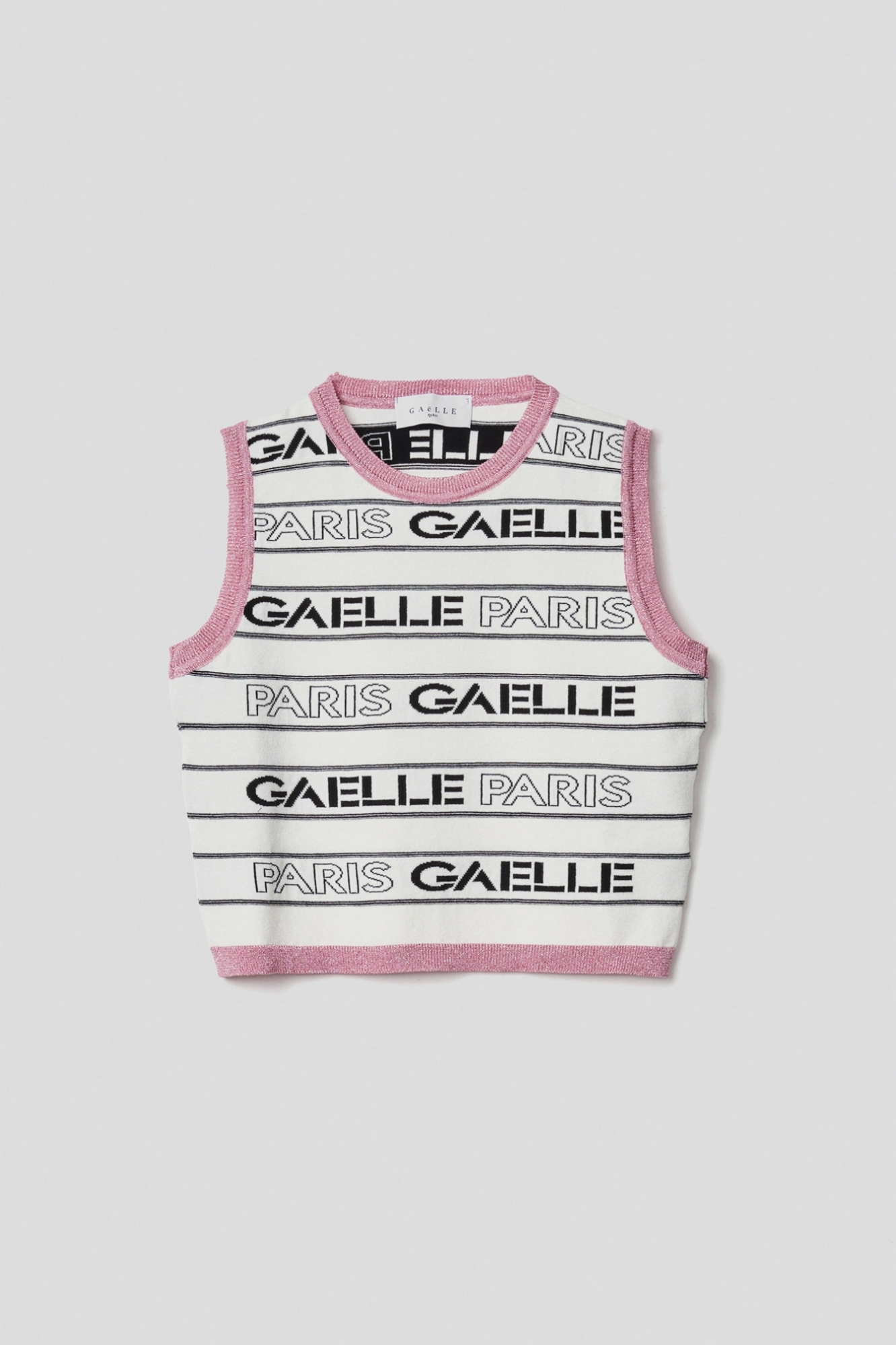 Picture of Logoed cropped top • Mother of pearl-fuchsia