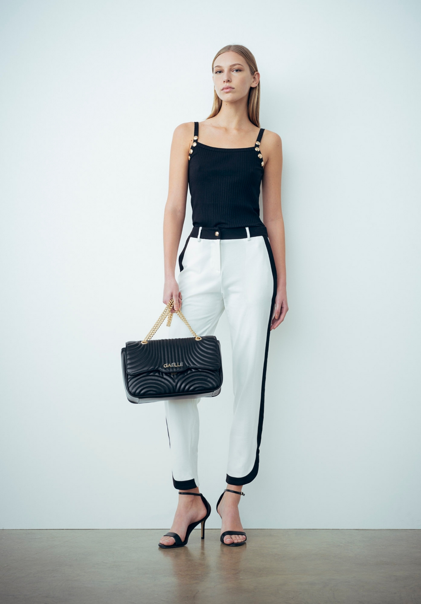 Picture of Cigarette trousers Offwhite-black