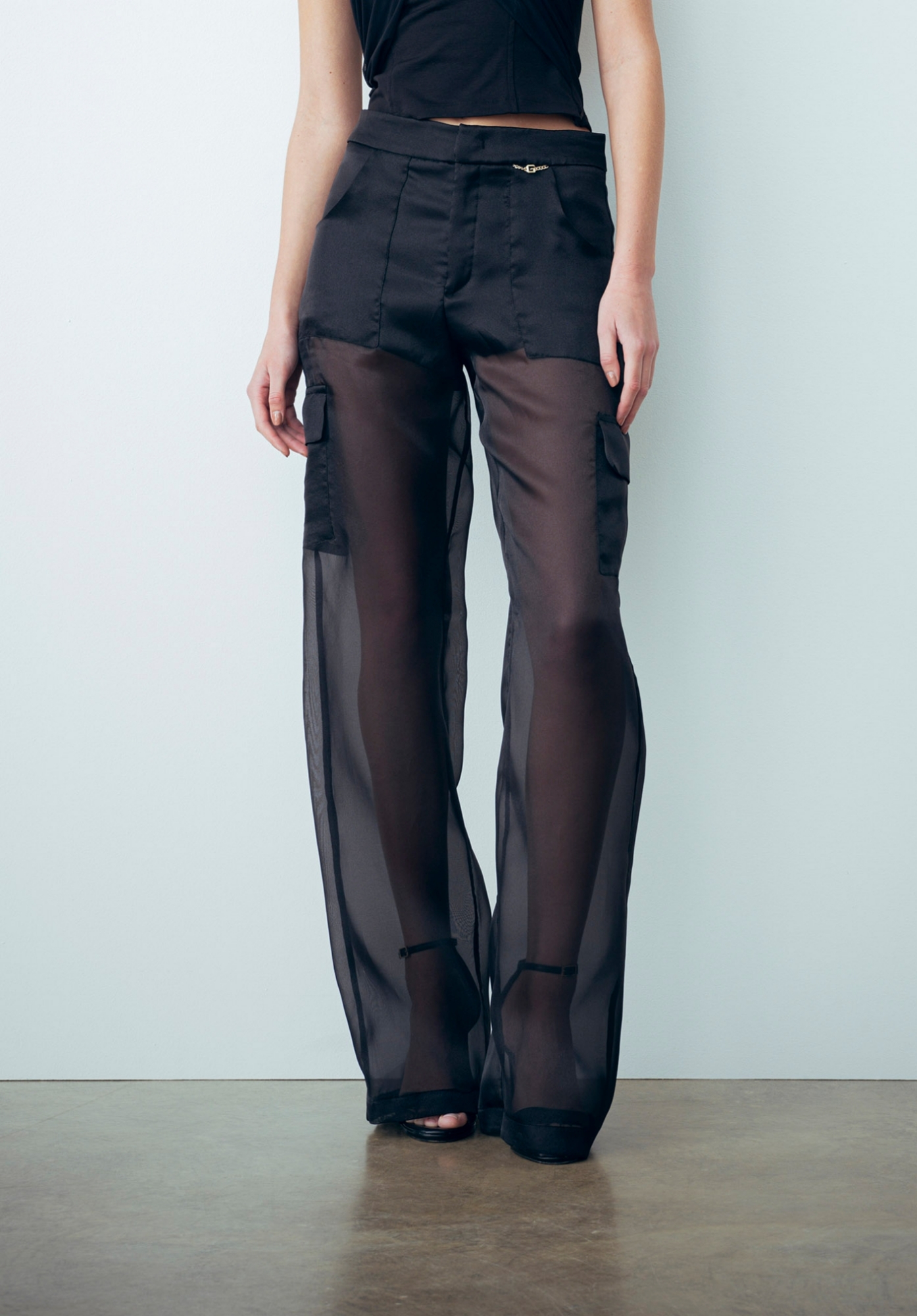 Immagine di Pantalone In Organza Dritto Nero
