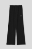 Picture of Palazzo trousers in fleece with slant pockets and print • Black