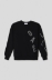 Picture of Long sleeve crew neck sweatshirt with laser detail on the front • Black