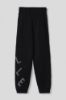 Immagine di Pantalone in felpa tasche alla francese e ricamo • Nero
