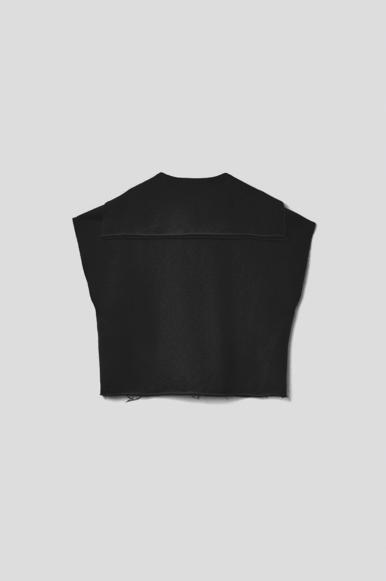 Picture of Sleeveless crop sweatshirt with sailor collar and embroidery • Black