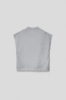 Picture of Oversized sleeveless crew neck sweatshirt with embroidery • Melange grey