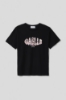 Picture of Crew neck jersey T shirt with print • Black