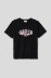 Picture of Crew neck jersey T shirt with print • Black